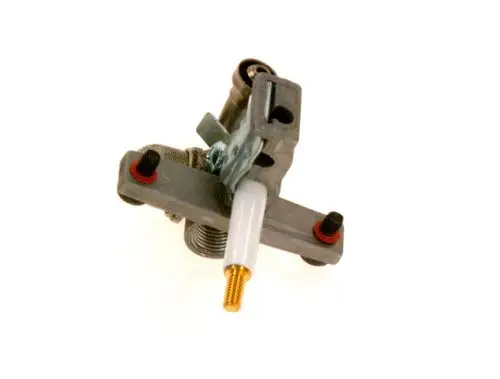 Bosch Zündbrenner aus Metall mit silberner und schwarzer Oberfläche, angeordnet mit Verbindungselementen und einer Schraubverbindung an der Unterseite.